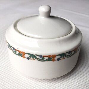 McNicol China Sugar Bowl w Lid Floral Flower Art Vintage Retro Clarksburg WVA US